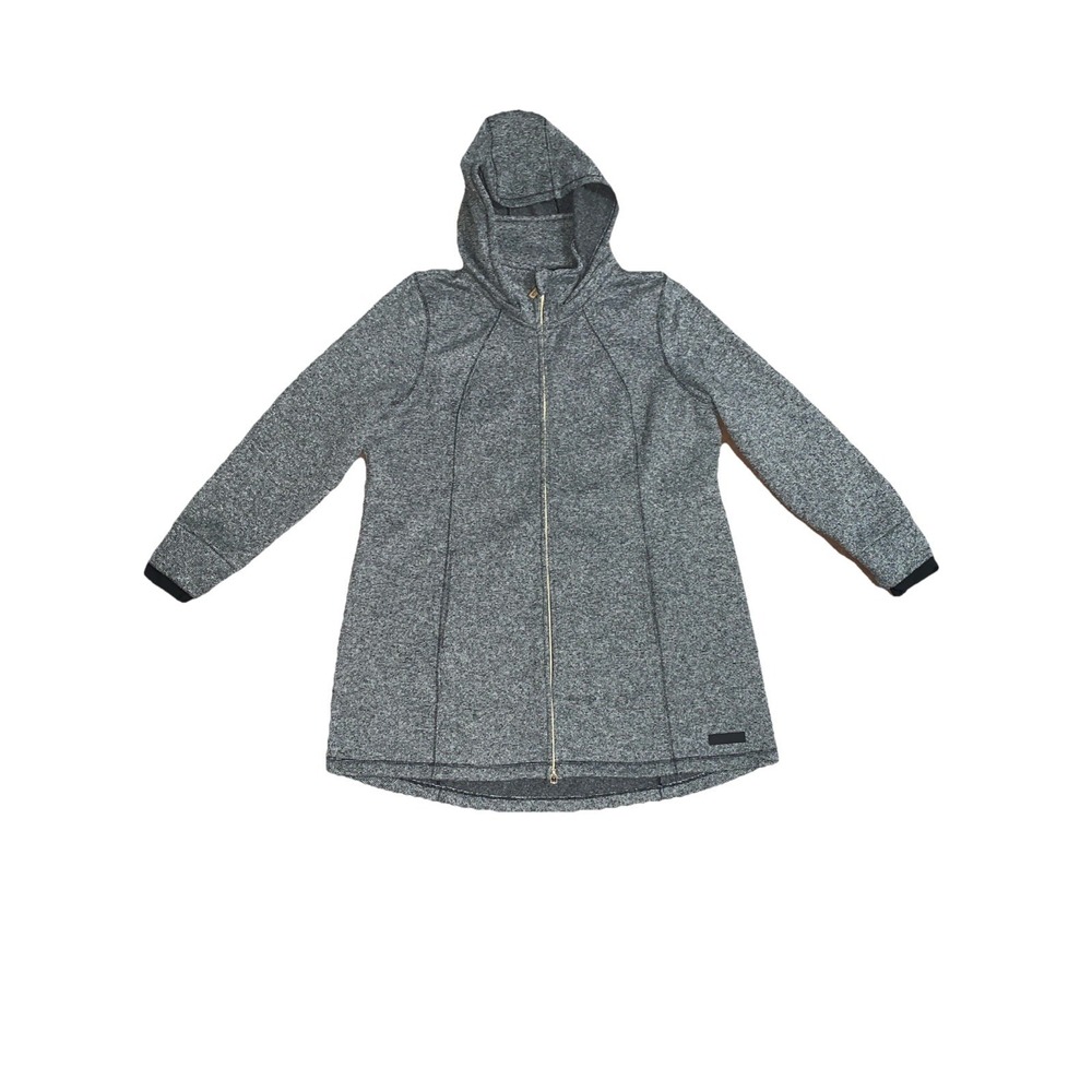 Calvin Klein Performance Women's 2X Marled Grey‎ Full Zip Hooded Jacket